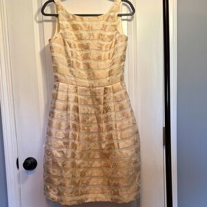 Eliza J Cream Textured Midi Dress